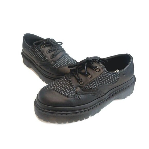 Dr Martens 1461 Leather Derby Oxford Shoes Mens Size 9 Womens Sz 10 Black White - Picture 4 of 8